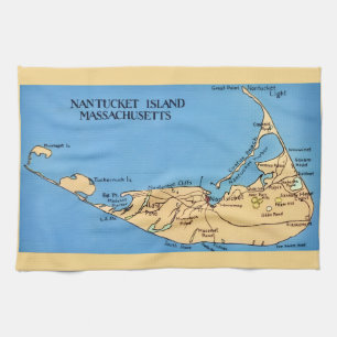 Nantucket Inselkarte Geschirrtuch