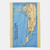 Nantucket Inselkarte Geschirrtuch (Vertikal)