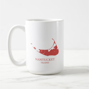 Nantucket Inselkarte Nantucket rot Kaffeetasse