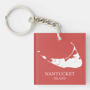 Nantucket Inselkarte Nantucket rot Schlüsselanhänger