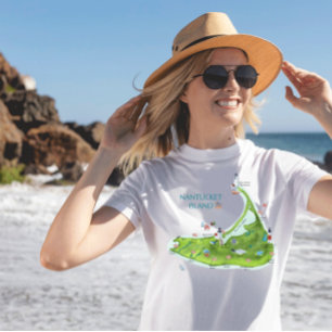 Nantucket Inselkarte T-Shirt