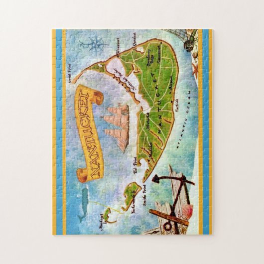  Nantucket Island 11x14 Map  Puzzle (Vertikal)