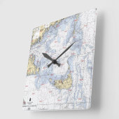 Nantucket Island Clock Quadratische Wanduhr (Winkel)