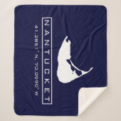 Nantucket Island Karte Logo Fuzzy Sherpa Blanke Sherpadecke (Vorderseite)