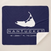 Nantucket Island Karte Logo Fuzzy Sherpa Blanke Sherpadecke (Vorderseite (Horizontal))