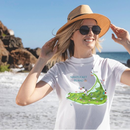 Nantucket Island Karte T-Shirt