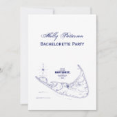 Nantucket Island MA Vintage Karte Navy Blue (Vorderseite)