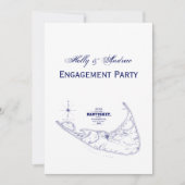 Nantucket Island MA Vintage Karte Navy Blue (Vorderseite)