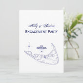 Nantucket Island MA Vintage Karte Navy Blue (Stehend Vorderseite)