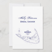 Nantucket Island MA Vintage Karte Navy Blue (Vorderseite)