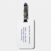 Nantucket Island MA Vintage Karte Navy Blue Gepäckanhänger (Rückseite vertikal)