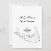 Nantucket Island MA Vintage Karte Schwarz (Vorderseite)