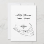 Nantucket Island MA Vintage Karte Schwarz (Vorderseite)