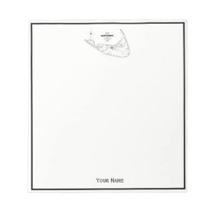 Nantucket Island MA Vintage Karte Schwarz Notizblock