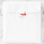 Nantucket Island Map nantucket red Runder Aufkleber (Tasche)