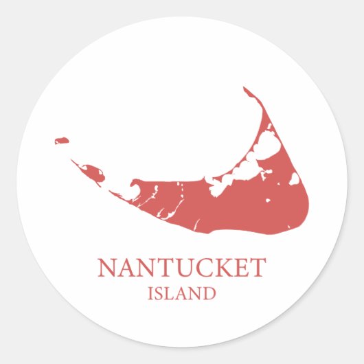 Nantucket Island Map nantucket red Runder Aufkleber (Vorderseite)