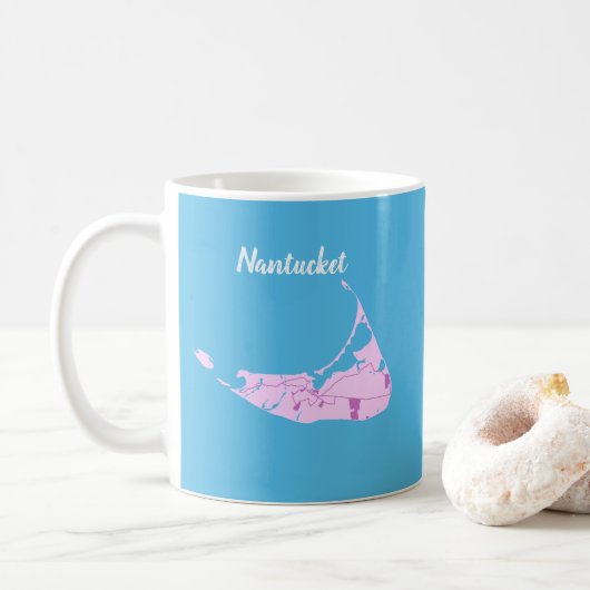Nantucket Island Map Painting Tasse (Mit Donut)
