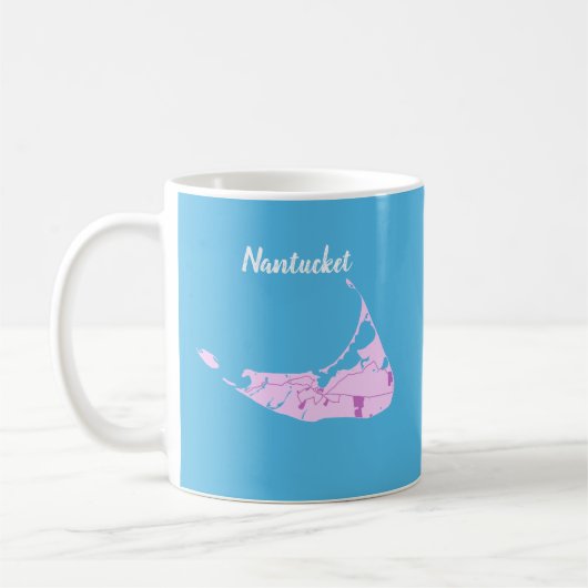 Nantucket Island Map Painting Tasse (Links)