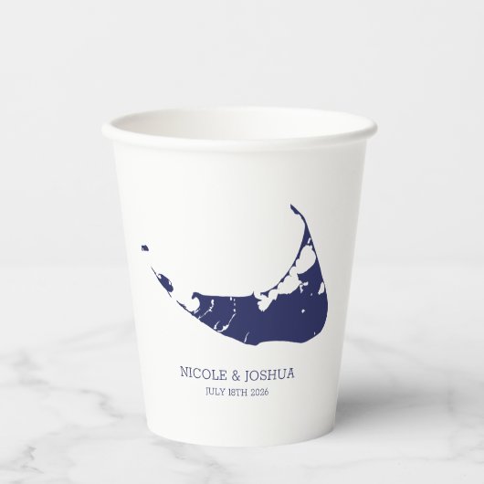 Nantucket Island Wedding Nantucket Navy Pappbecher (Vorderseite)