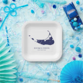 Nantucket Island Wedding Nantucket Navy Pappteller (Party)