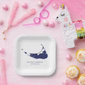 Nantucket Island Wedding Nantucket Navy Pappteller (Party)