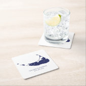 Nantucket Island Wedding Nantucket Navy Rechteckiger Pappuntersetzer (Vor Ort)