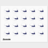Nantucket Island Wedding Nantucket Navy Runder Aufkleber (Blatt)