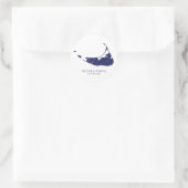 Nantucket Island Wedding Nantucket Navy Runder Aufkleber (Tasche)
