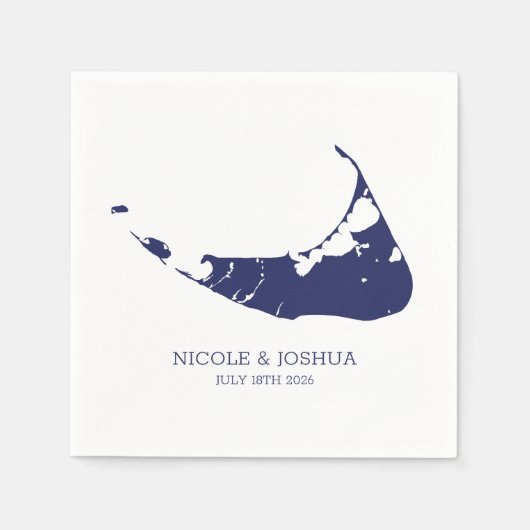 Nantucket Island Wedding Nantucket Navy Serviette (Vorderseite)