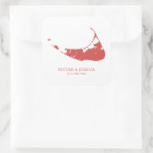 Nantucket Island Wedding Nantucket Red Quadratischer Aufkleber (Tasche)