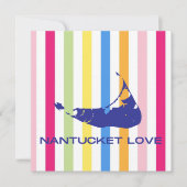 Nantucket-Liebe Bright Bold Stripe FlatCard (leer) (Vorderseite)