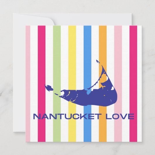 Nantucket-Liebe Bright Bold Stripe FlatCard (leer) (Vorderseite)