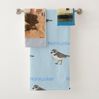 Nantucket Lighthouse Nautical Piping Plover Beach Badhandtuch Set