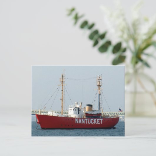 Nantucket MA Cape Cod Boat in Hafen Post Card Postkarte (Stehend Vorderseite)