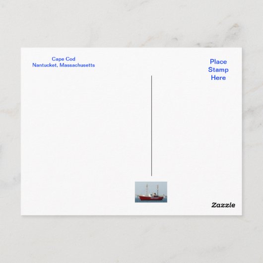 Nantucket MA Cape Cod Boat in Hafen Post Card Postkarte (Rückseite)