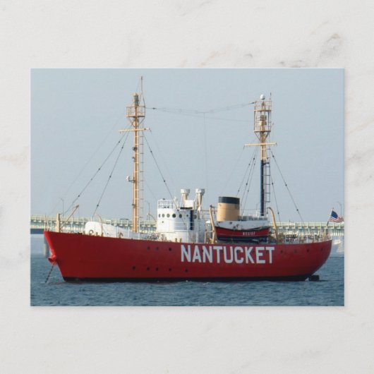 Nantucket MA Cape Cod Boat in Hafen Post Card Postkarte (Vorderseite)