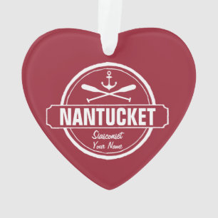 Nantucket, MA personalisierter Name, nautischer An Ornament