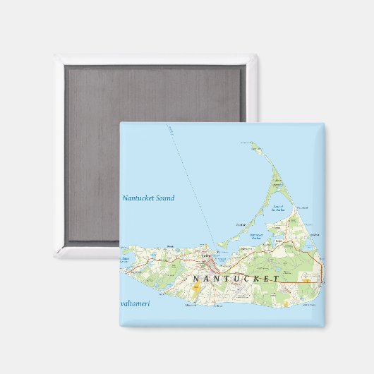 Nantucket Map Magnet (Vorderseite/Rückseite)