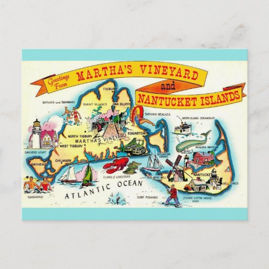 Nantucket Martha's Vineyard Postkarte (Vorderseite)