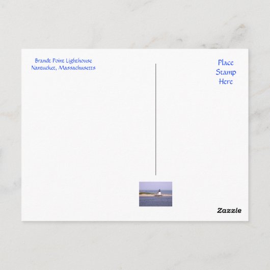 Nantucket Mass Brandt Point Lighthouse Post Card Postkarte (Rückseite)