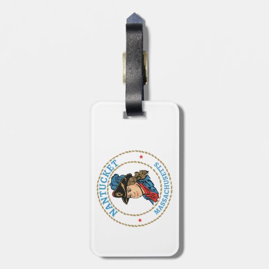 Nantucket Massachusetts Colonial Gepäckanhänger (Rückseite vertikal)