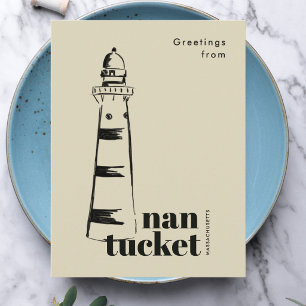 Nantucket Massachusetts gekritzelter Leuchtturm Postkarte