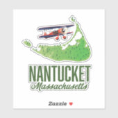 Nantucket Massachusetts Karte Aufkleber (Blatt)