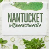 Nantucket Massachusetts Karte Geschirrtuch (Gefaltet)