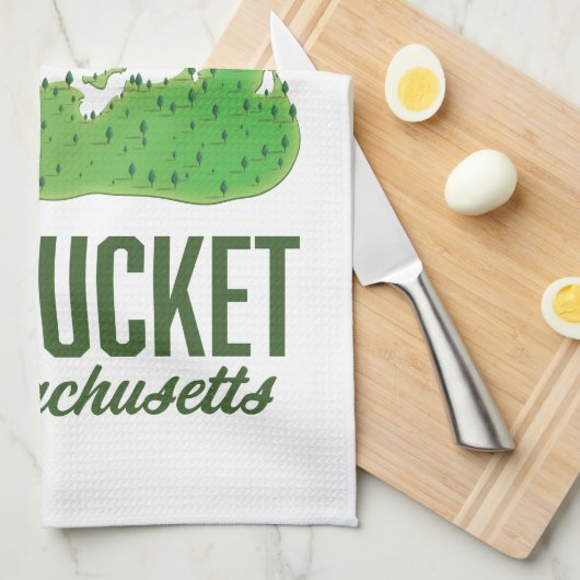 Nantucket Massachusetts Karte Geschirrtuch (Viertel Falte)