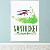 Nantucket Massachusetts Karte Leinwanddruck (Insitu (Holzboden))