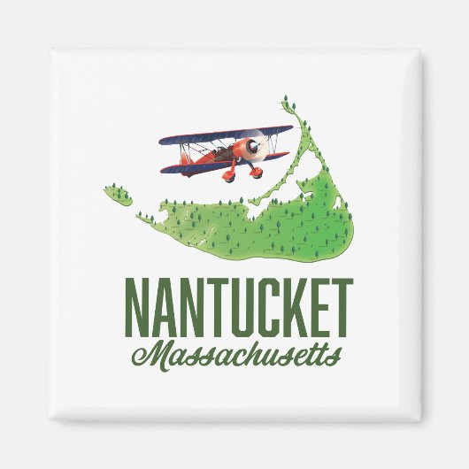 Nantucket Massachusetts Karte Magnet (Vorne)