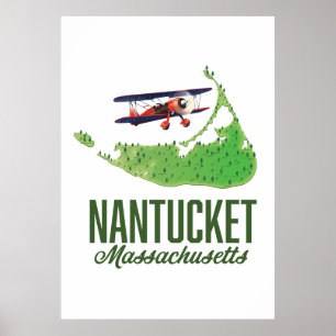 Nantucket Massachusetts Karte Poster