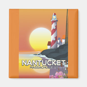 Nantucket Massachusetts Leuchtturm Reiseplakat Magnet