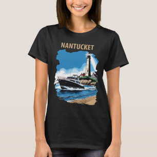 Nantucket Massachusetts Light Retro Reise T-Shirt